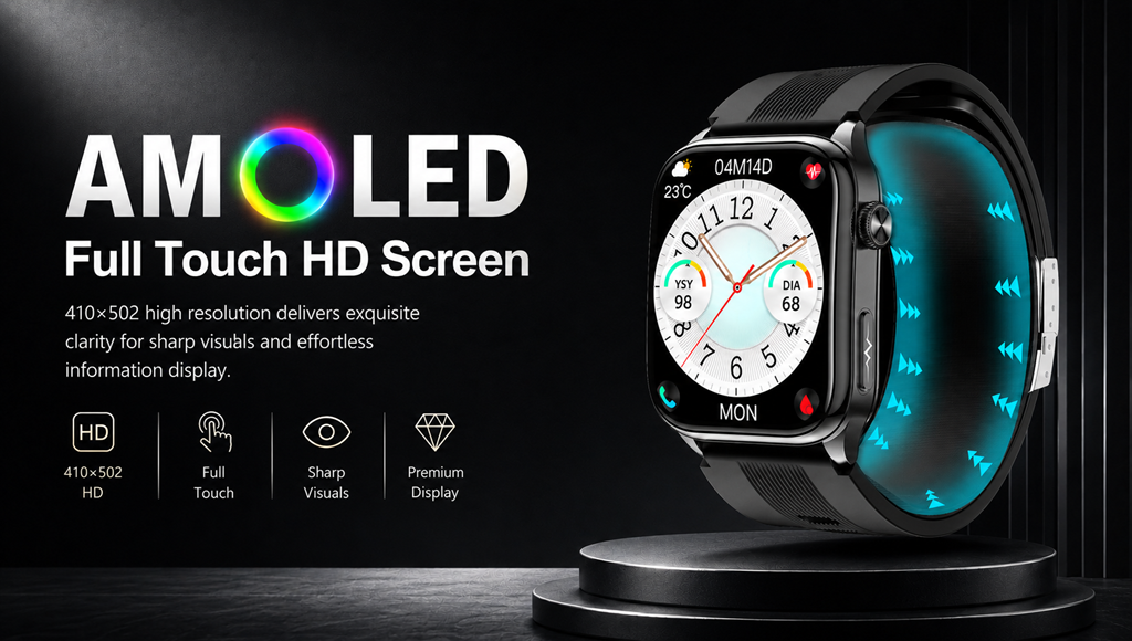 S101 Air Pump Blood Pressure Smart Watch with ECG, AI Health Analysis & 2.06″ AMOLED Display product detail
