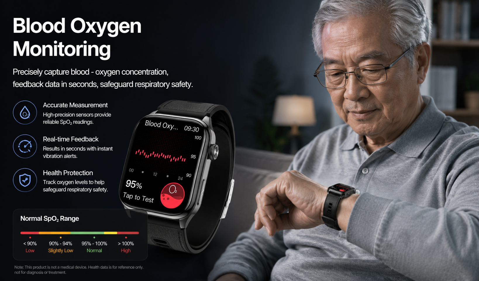 S101 Air Pump Blood Pressure Smart Watch with ECG, AI Health Analysis & 2.06″ AMOLED Display product detail