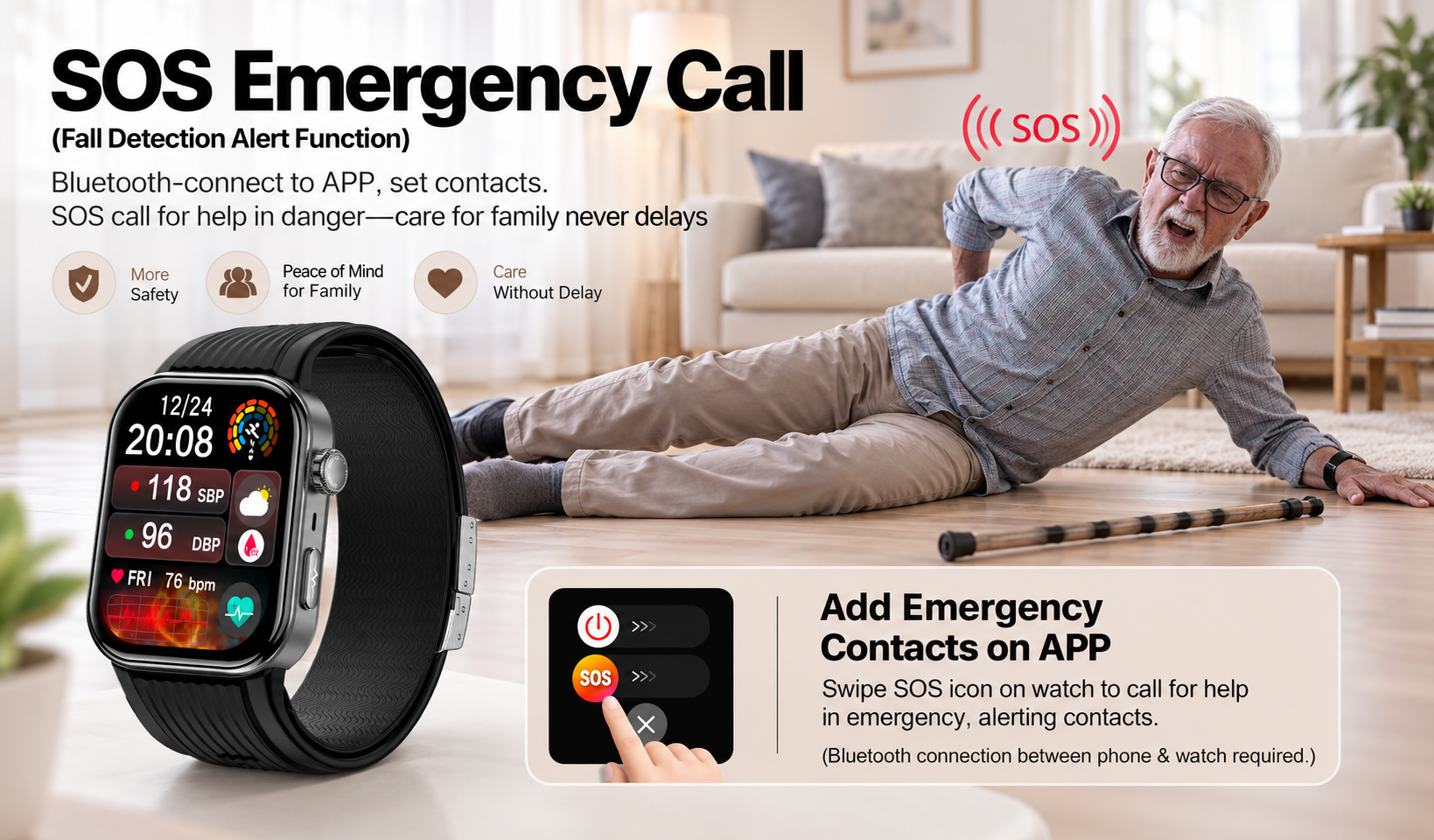 S191 Air Pump Blood Pressure Smartwatch with ECG, AMOLED Display & AI Health Management product detail