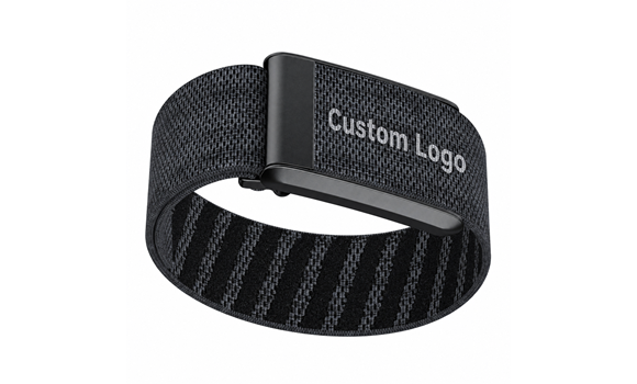 Brand logo debossed or printed on silicone or leather watch strap