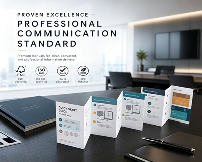 Custom branded user manual booklet for smart watch with multi-language content